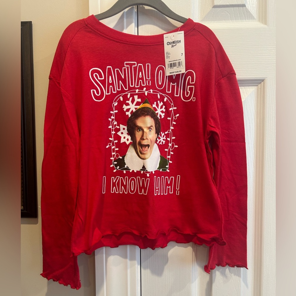 Elf Graphic Long Sleeve Tee Shirt